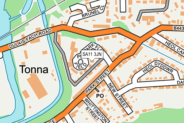 SA11 3JN map - OS OpenMap – Local (Ordnance Survey)
