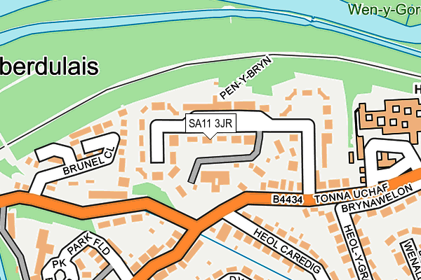 SA11 3JR map - OS OpenMap – Local (Ordnance Survey)