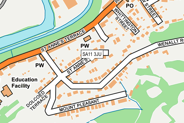 SA11 3JU map - OS OpenMap – Local (Ordnance Survey)