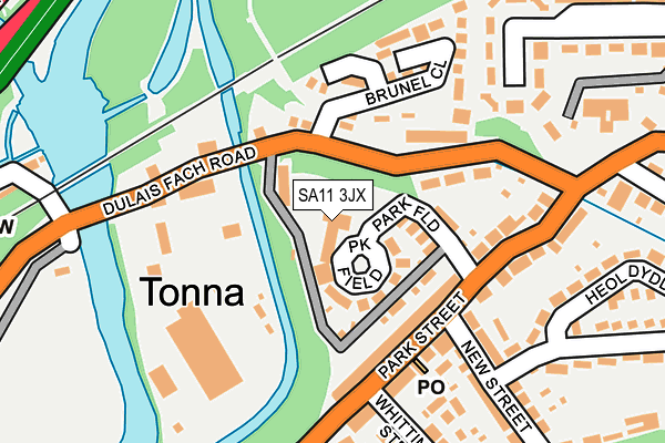 SA11 3JX map - OS OpenMap – Local (Ordnance Survey)