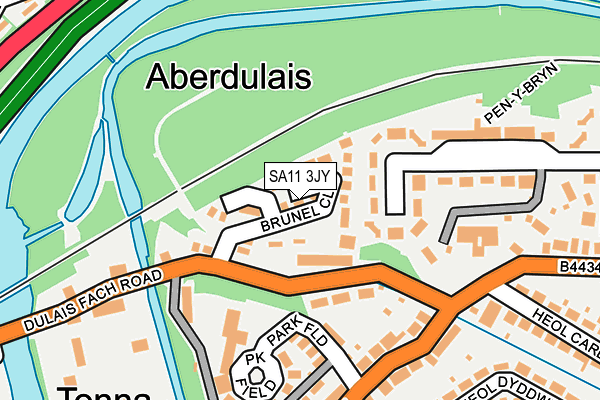 SA11 3JY map - OS OpenMap – Local (Ordnance Survey)