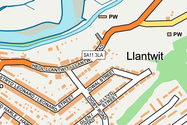 SA11 3LA map - OS OpenMap – Local (Ordnance Survey)