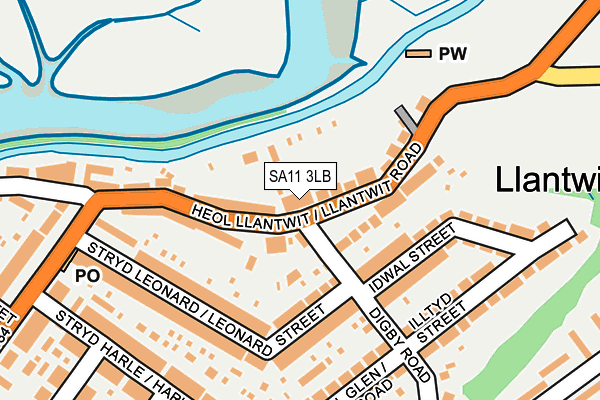 SA11 3LB map - OS OpenMap – Local (Ordnance Survey)