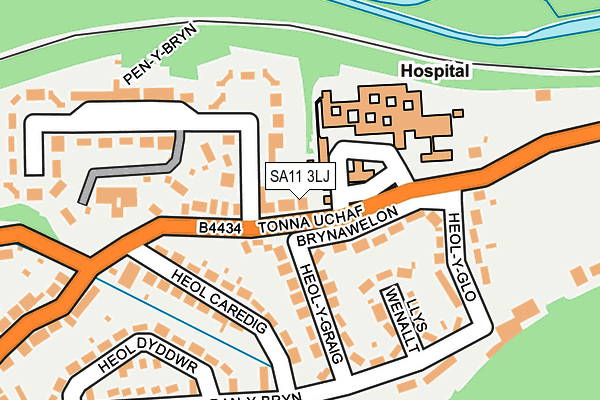 SA11 3LJ map - OS OpenMap – Local (Ordnance Survey)