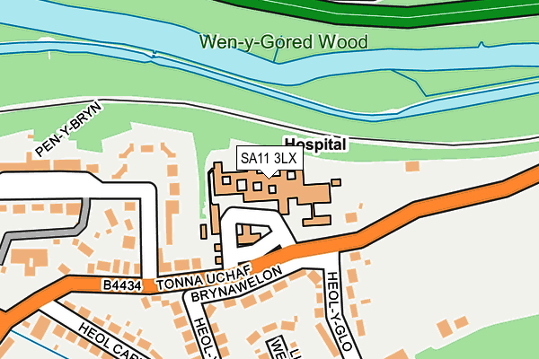 SA11 3LX map - OS OpenMap – Local (Ordnance Survey)