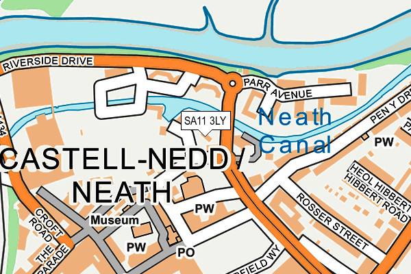 SA11 3LY map - OS OpenMap – Local (Ordnance Survey)