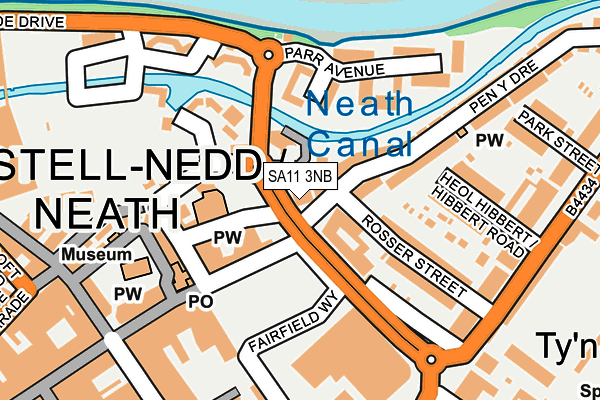 SA11 3NB map - OS OpenMap – Local (Ordnance Survey)