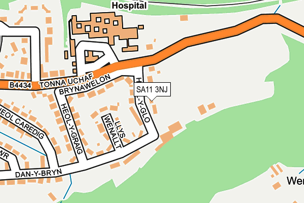 SA11 3NJ map - OS OpenMap – Local (Ordnance Survey)