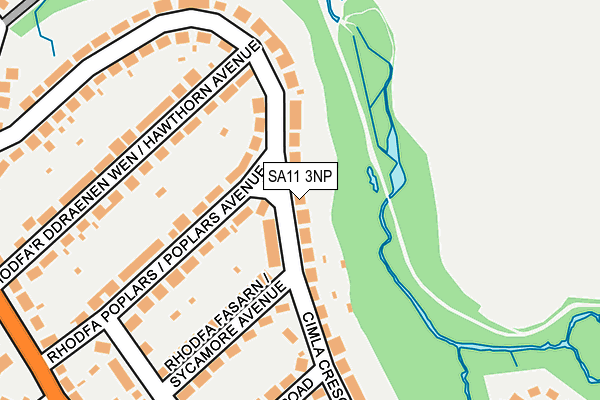 SA11 3NP map - OS OpenMap – Local (Ordnance Survey)