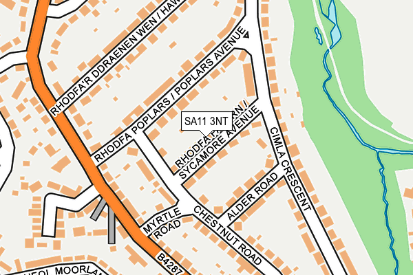 SA11 3NT map - OS OpenMap – Local (Ordnance Survey)