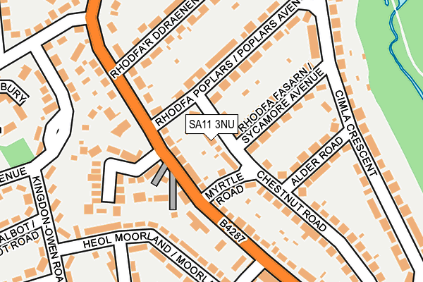 SA11 3NU map - OS OpenMap – Local (Ordnance Survey)