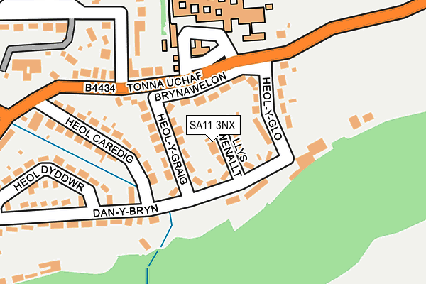 SA11 3NX map - OS OpenMap – Local (Ordnance Survey)