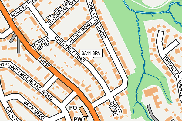 SA11 3PA map - OS OpenMap – Local (Ordnance Survey)