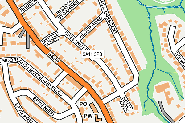 SA11 3PB map - OS OpenMap – Local (Ordnance Survey)