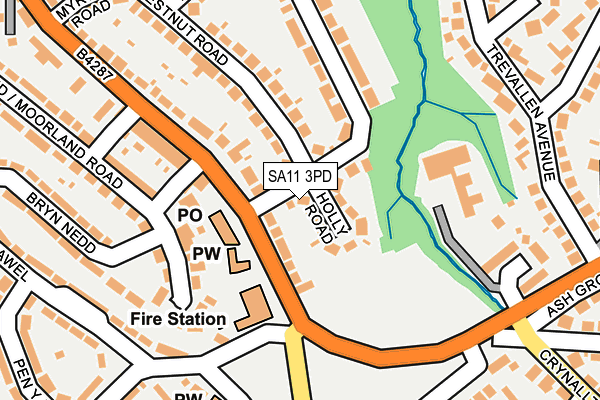 SA11 3PD map - OS OpenMap – Local (Ordnance Survey)