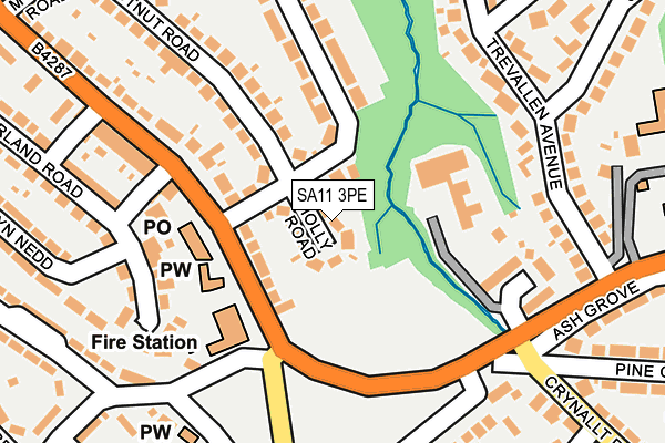 SA11 3PE map - OS OpenMap – Local (Ordnance Survey)