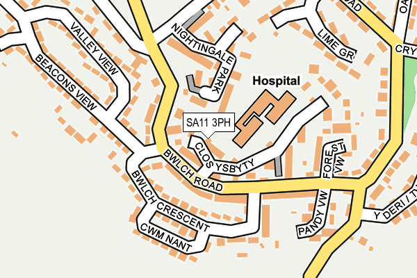 SA11 3PH map - OS OpenMap – Local (Ordnance Survey)