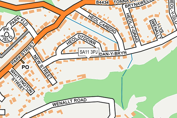 SA11 3PJ map - OS OpenMap – Local (Ordnance Survey)