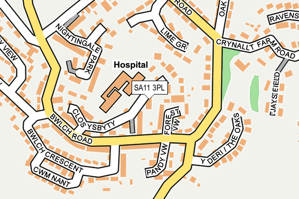 SA11 3PL map - OS OpenMap – Local (Ordnance Survey)