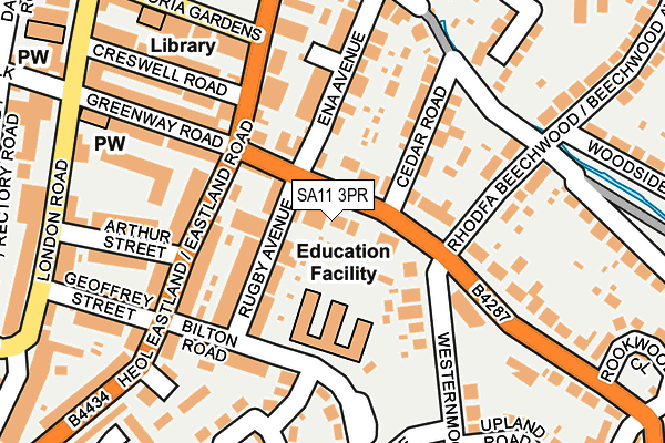 SA11 3PR map - OS OpenMap – Local (Ordnance Survey)