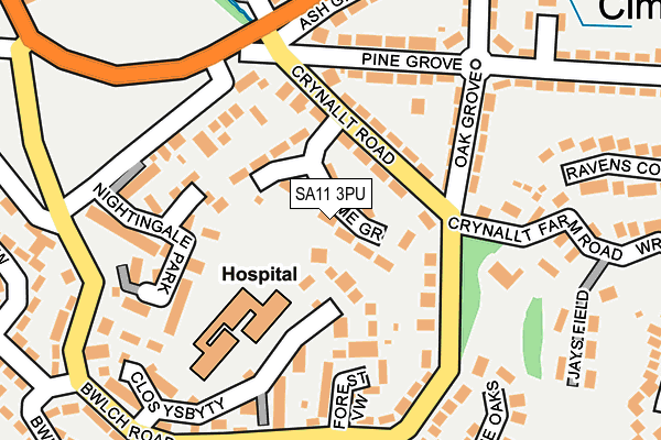 SA11 3PU map - OS OpenMap – Local (Ordnance Survey)