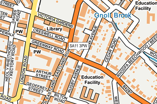 SA11 3PW map - OS OpenMap – Local (Ordnance Survey)