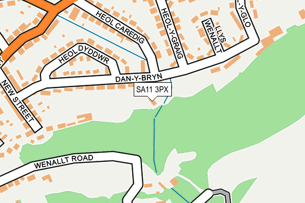 SA11 3PX map - OS OpenMap – Local (Ordnance Survey)