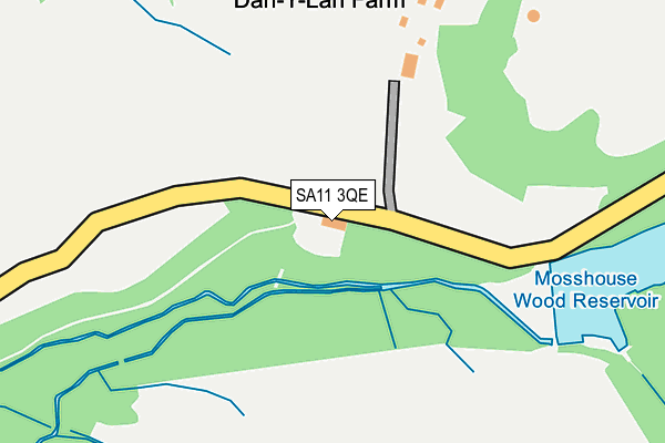 SA11 3QE map - OS OpenMap – Local (Ordnance Survey)