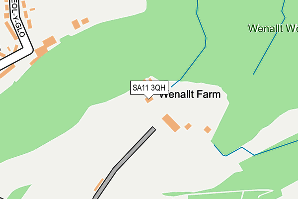 SA11 3QH map - OS OpenMap – Local (Ordnance Survey)