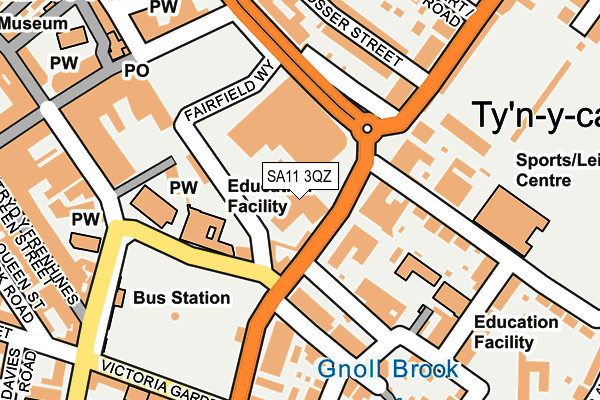 SA11 3QZ map - OS OpenMap – Local (Ordnance Survey)