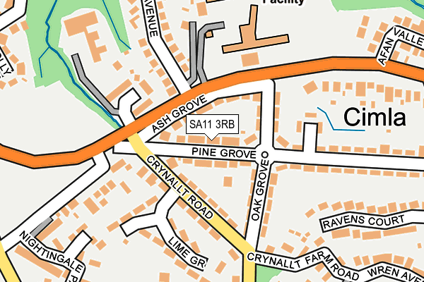 SA11 3RB map - OS OpenMap – Local (Ordnance Survey)