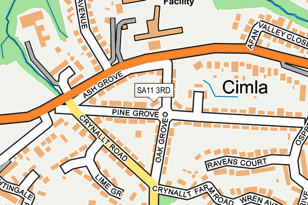 SA11 3RD map - OS OpenMap – Local (Ordnance Survey)