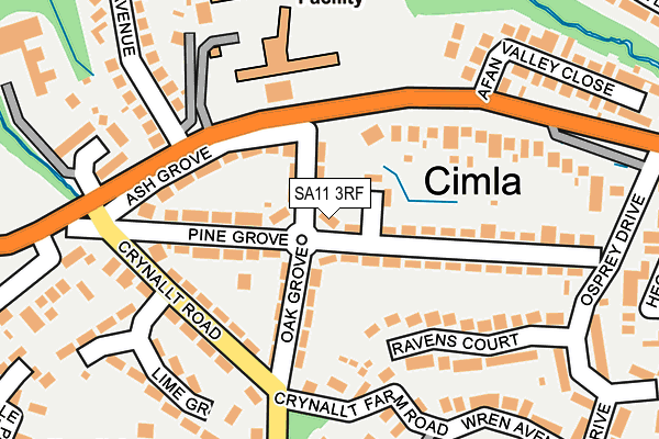 SA11 3RF map - OS OpenMap – Local (Ordnance Survey)