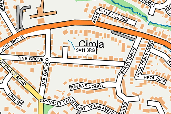 SA11 3RG map - OS OpenMap – Local (Ordnance Survey)