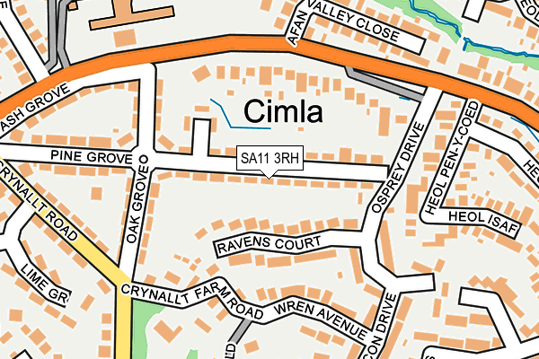 SA11 3RH map - OS OpenMap – Local (Ordnance Survey)