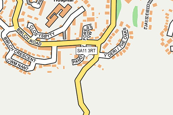 SA11 3RT map - OS OpenMap – Local (Ordnance Survey)