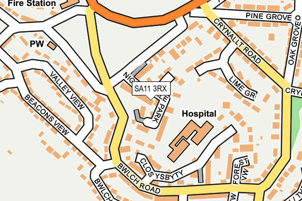 SA11 3RX map - OS OpenMap – Local (Ordnance Survey)