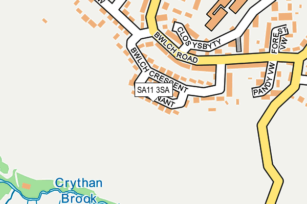 SA11 3SA map - OS OpenMap – Local (Ordnance Survey)