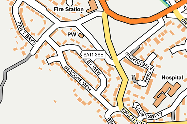 SA11 3SE map - OS OpenMap – Local (Ordnance Survey)