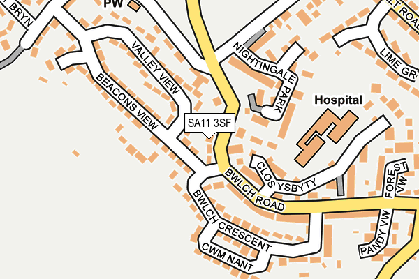SA11 3SF map - OS OpenMap – Local (Ordnance Survey)
