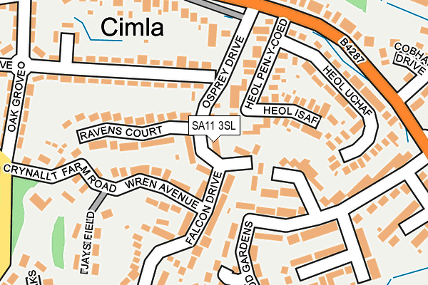 SA11 3SL map - OS OpenMap – Local (Ordnance Survey)