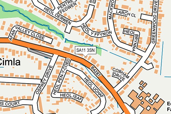 SA11 3SN map - OS OpenMap – Local (Ordnance Survey)
