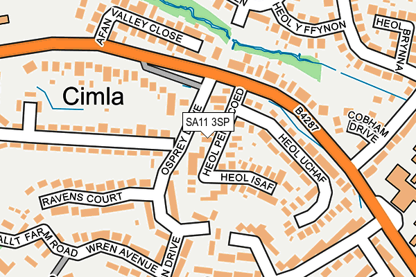 SA11 3SP map - OS OpenMap – Local (Ordnance Survey)