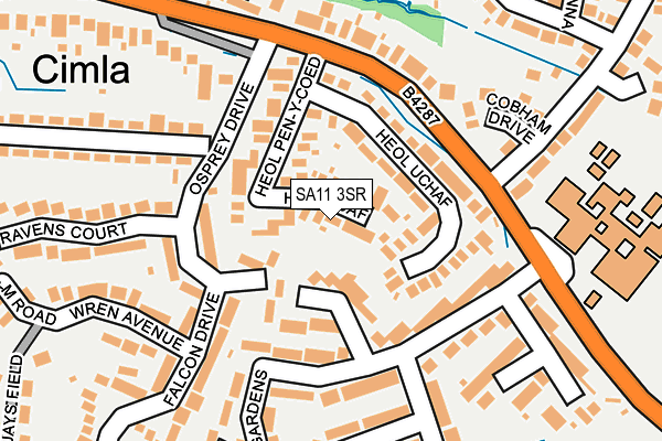 SA11 3SR map - OS OpenMap – Local (Ordnance Survey)