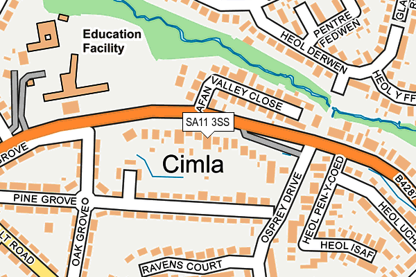 SA11 3SS map - OS OpenMap – Local (Ordnance Survey)