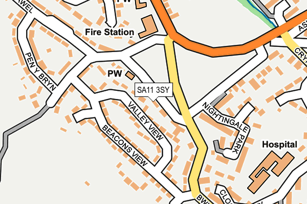 SA11 3SY map - OS OpenMap – Local (Ordnance Survey)