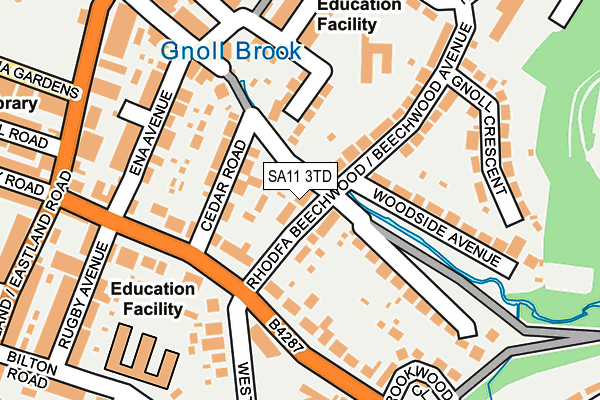 SA11 3TD map - OS OpenMap – Local (Ordnance Survey)