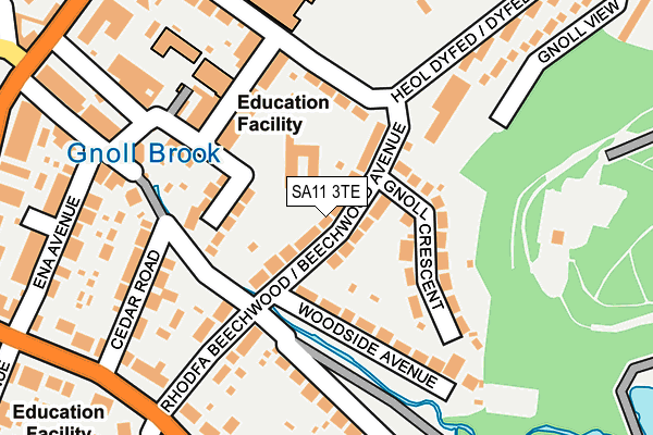 SA11 3TE map - OS OpenMap – Local (Ordnance Survey)