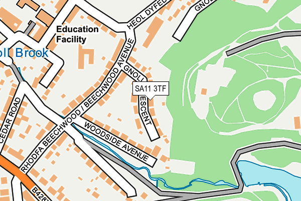 SA11 3TF map - OS OpenMap – Local (Ordnance Survey)