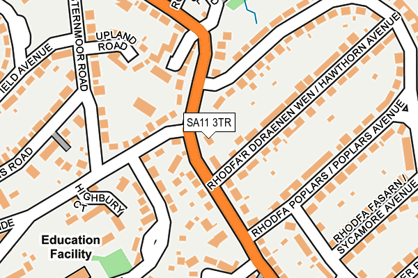 SA11 3TR map - OS OpenMap – Local (Ordnance Survey)